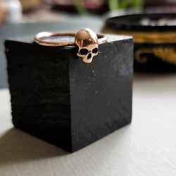 Collection of 14k Rose Gold Small Skull Engagement Ring - Inchoo Bijoux in a gallery layout