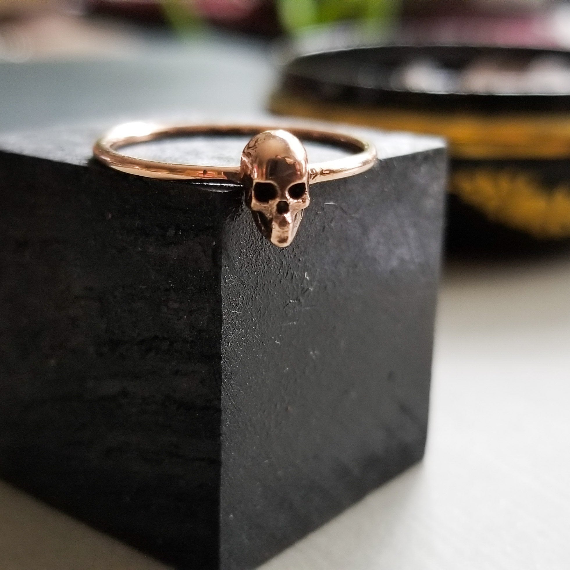 Collection of 14K Rose Gold Tiny Skull Ring-Ring-Inchoo Bijoux-Inchoo Bijoux in a gallery layout