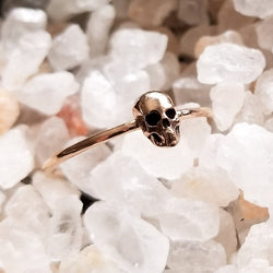 Collection of 14K Rose Gold Tiny Skull Ring-Ring-Inchoo Bijoux-Inchoo Bijoux in a gallery layout