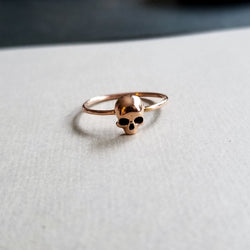 Collection of 14k Rose Gold Small Skull Engagement Ring - Inchoo Bijoux in a gallery layout