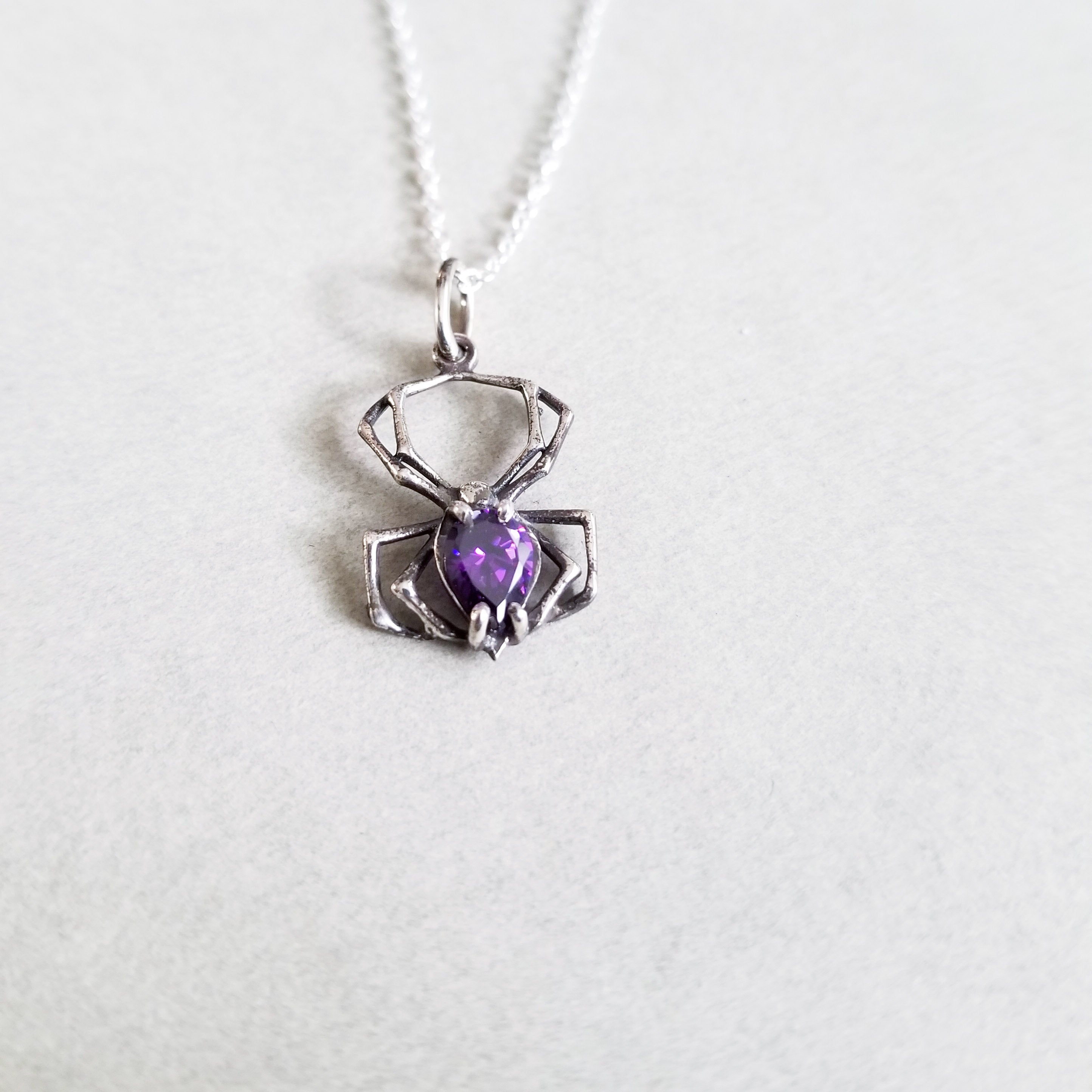 Collection of Purple Amethyst Spider Necklace - Inchoo Bijoux in a gallery layout