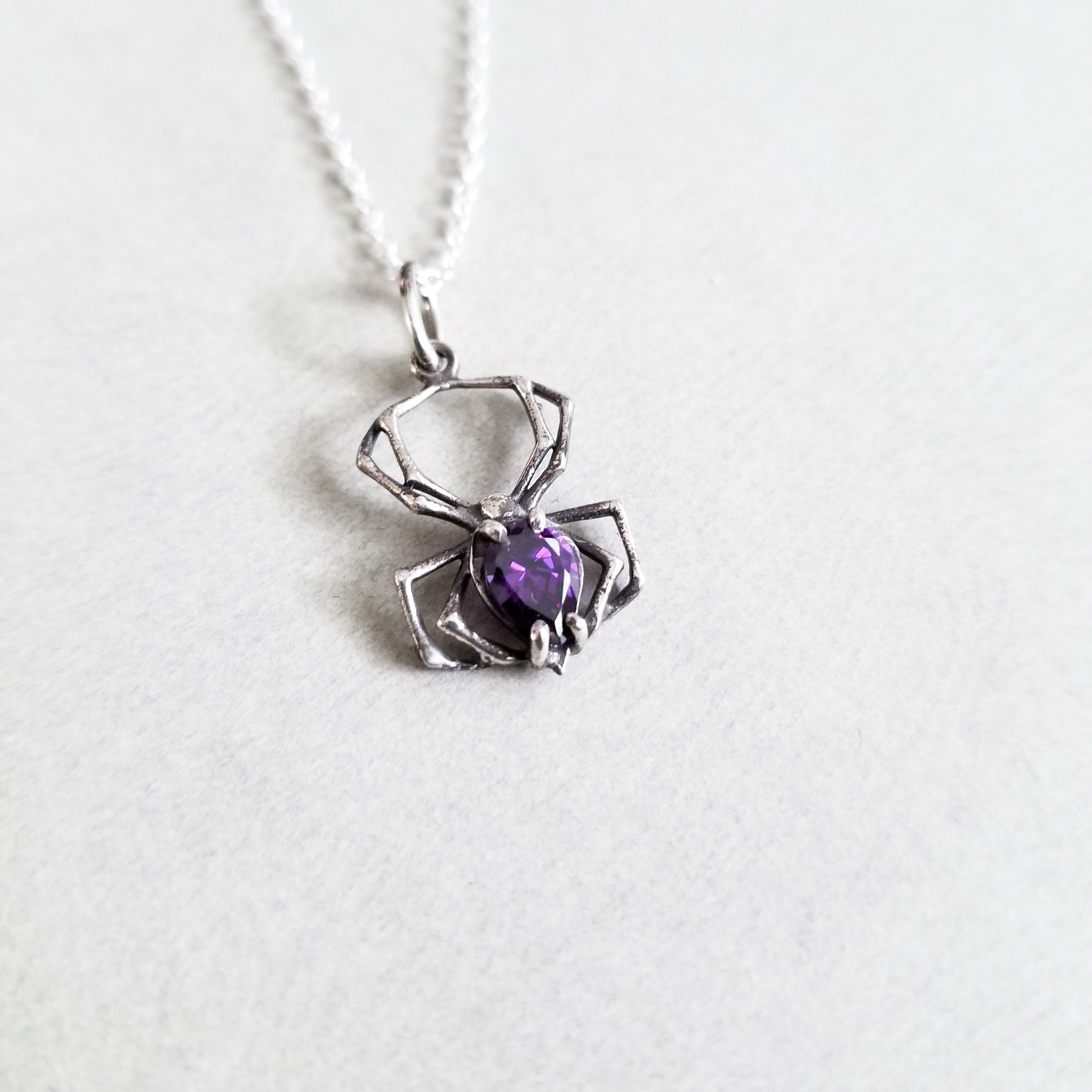 Collection of Purple Amethyst Spider Necklace - Inchoo Bijoux in a gallery layout