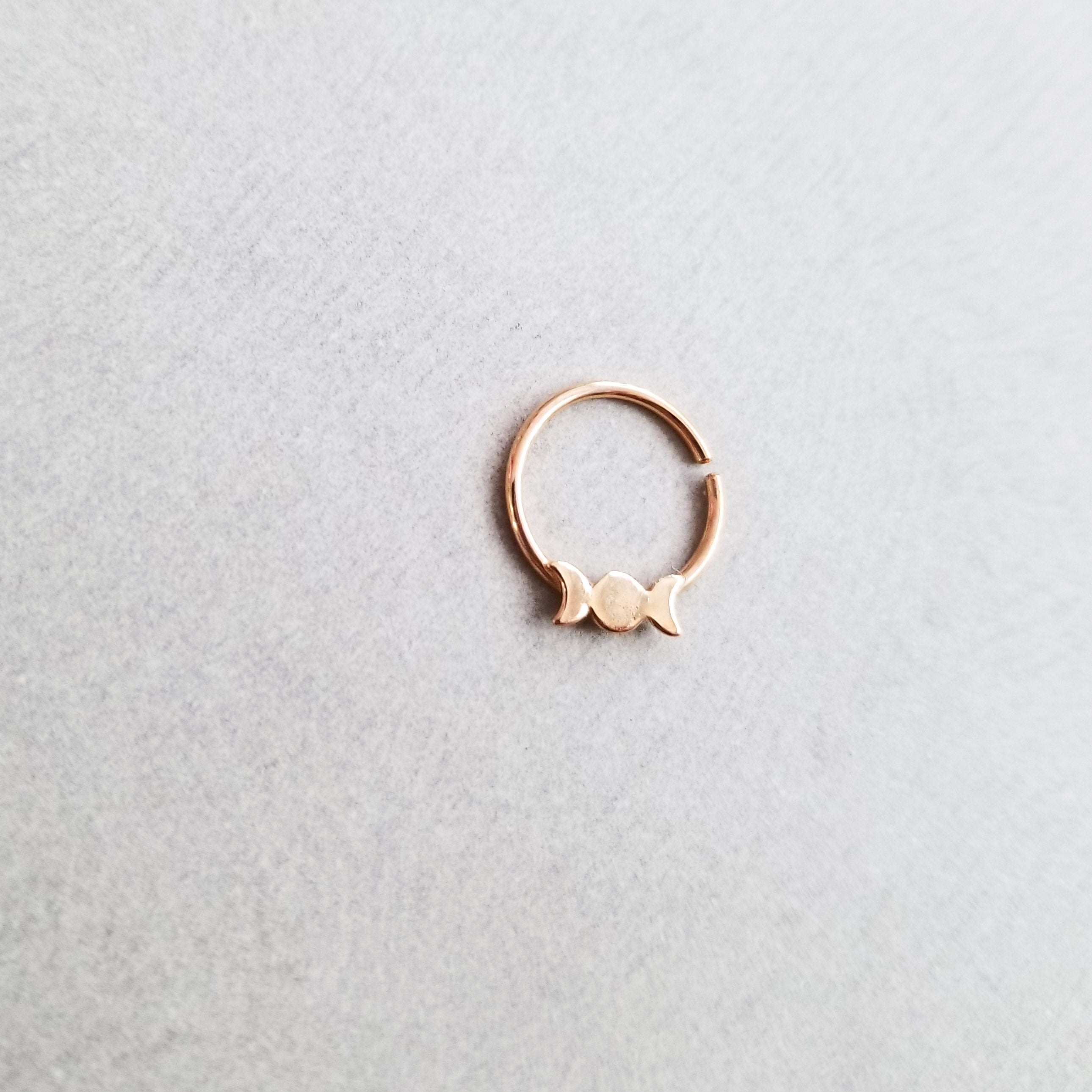 Collection of Rose Gold Moon Phase Septum 14K - Inchoo Bijoux in a gallery layout