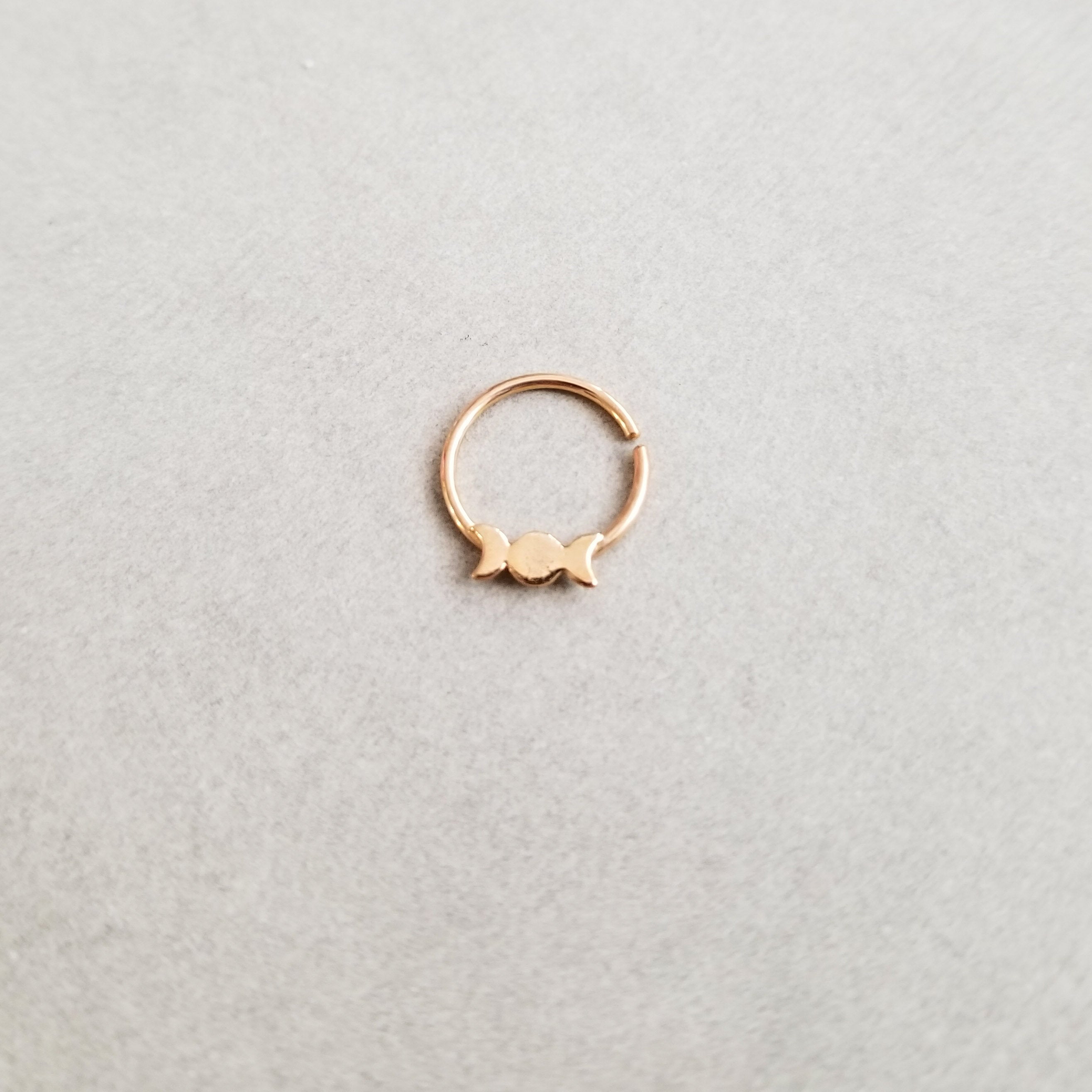 Collection of Rose Gold Moon Phase Septum 14K - Inchoo Bijoux in a gallery layout