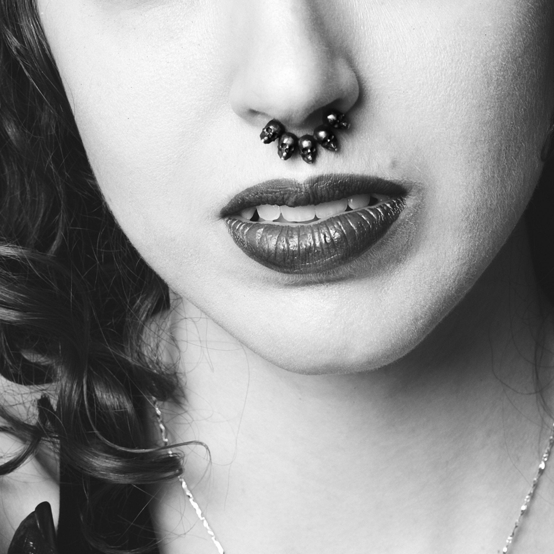 Collection of 5 Skull Silver Septum Ring - Inchoo Bijoux in a gallery layout