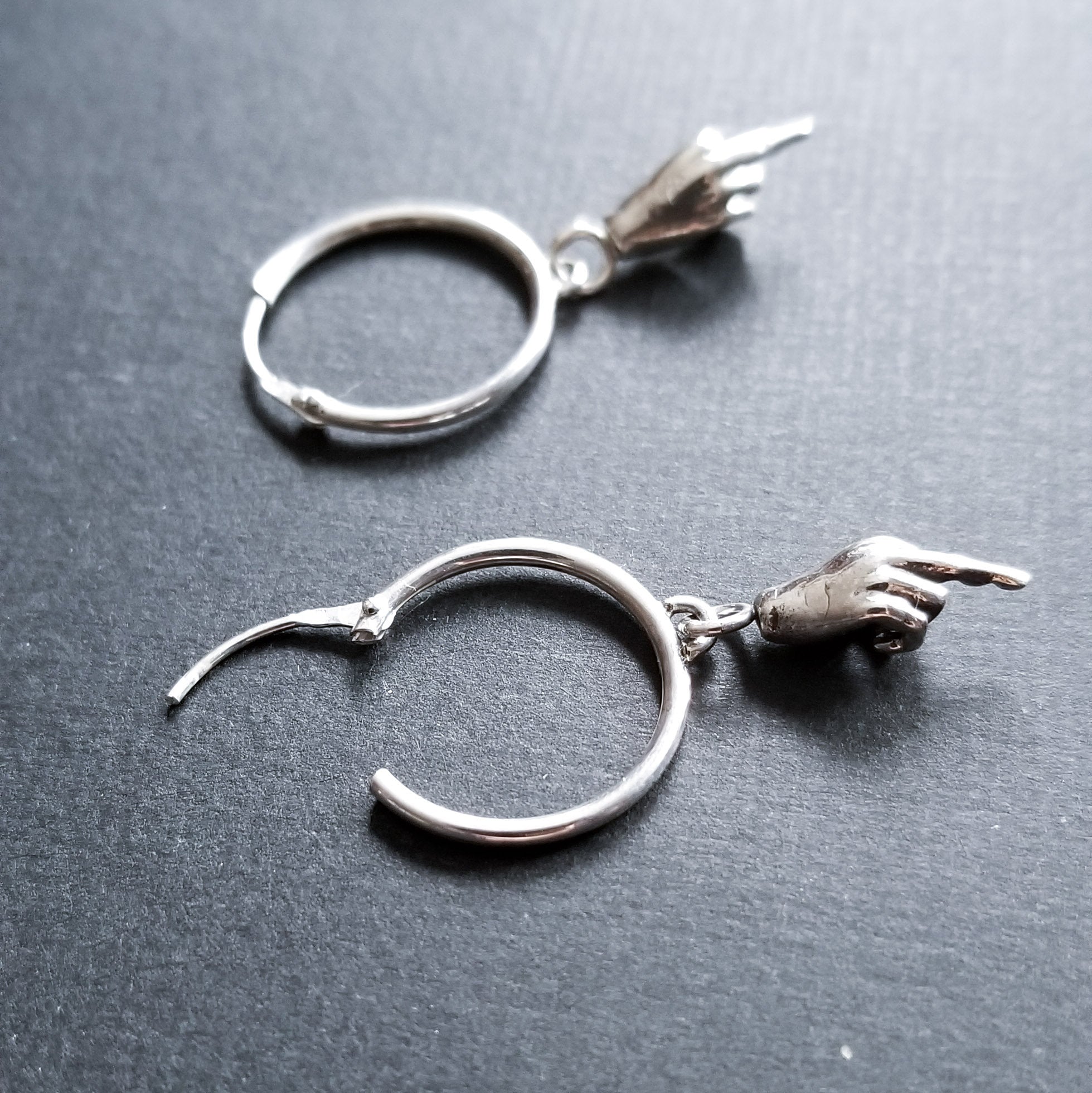 Collection of Middle Finger Hoop Earrings - Inchoo Bijoux in a gallery layout