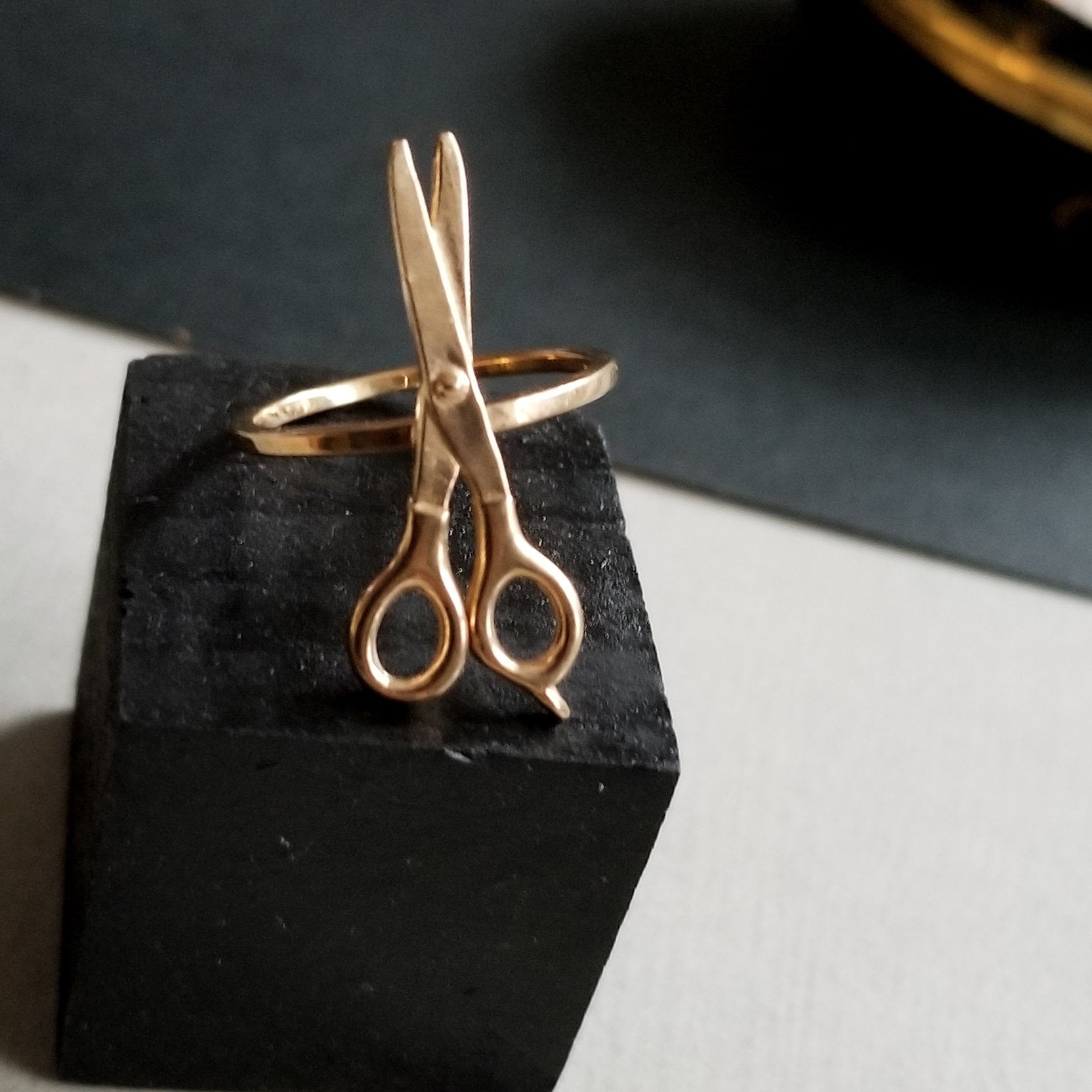Collection of Rose Gold Scissor Ring 14K - Inchoo Bijoux in a gallery layout