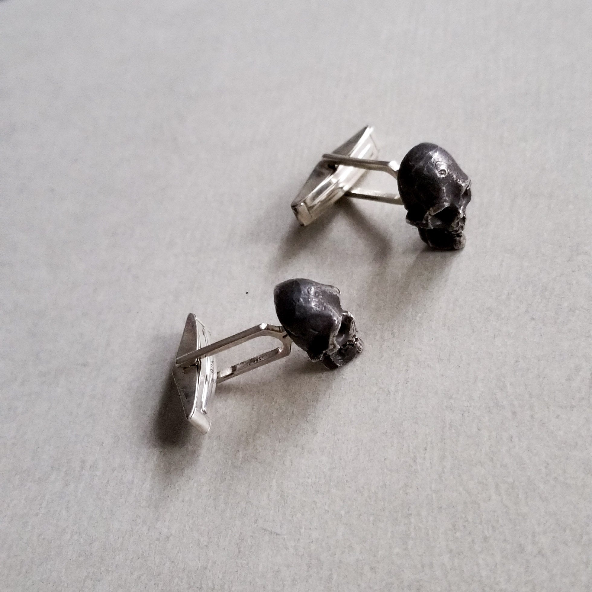 Collection of Sterling Silver Skull Cufflinks - Inchoo Bijoux in a gallery layout