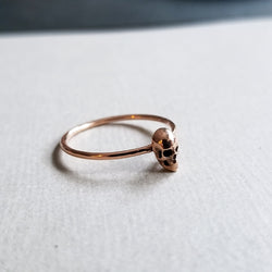 Collection of 14K Rose Gold Tiny Skull Ring-Ring-Inchoo Bijoux-Inchoo Bijoux in a gallery layout