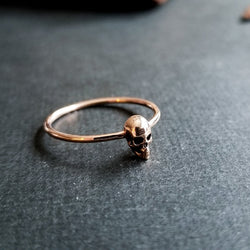 Collection of 14K Rose Gold Tiny Skull Ring-Ring-Inchoo Bijoux-Inchoo Bijoux in a gallery layout