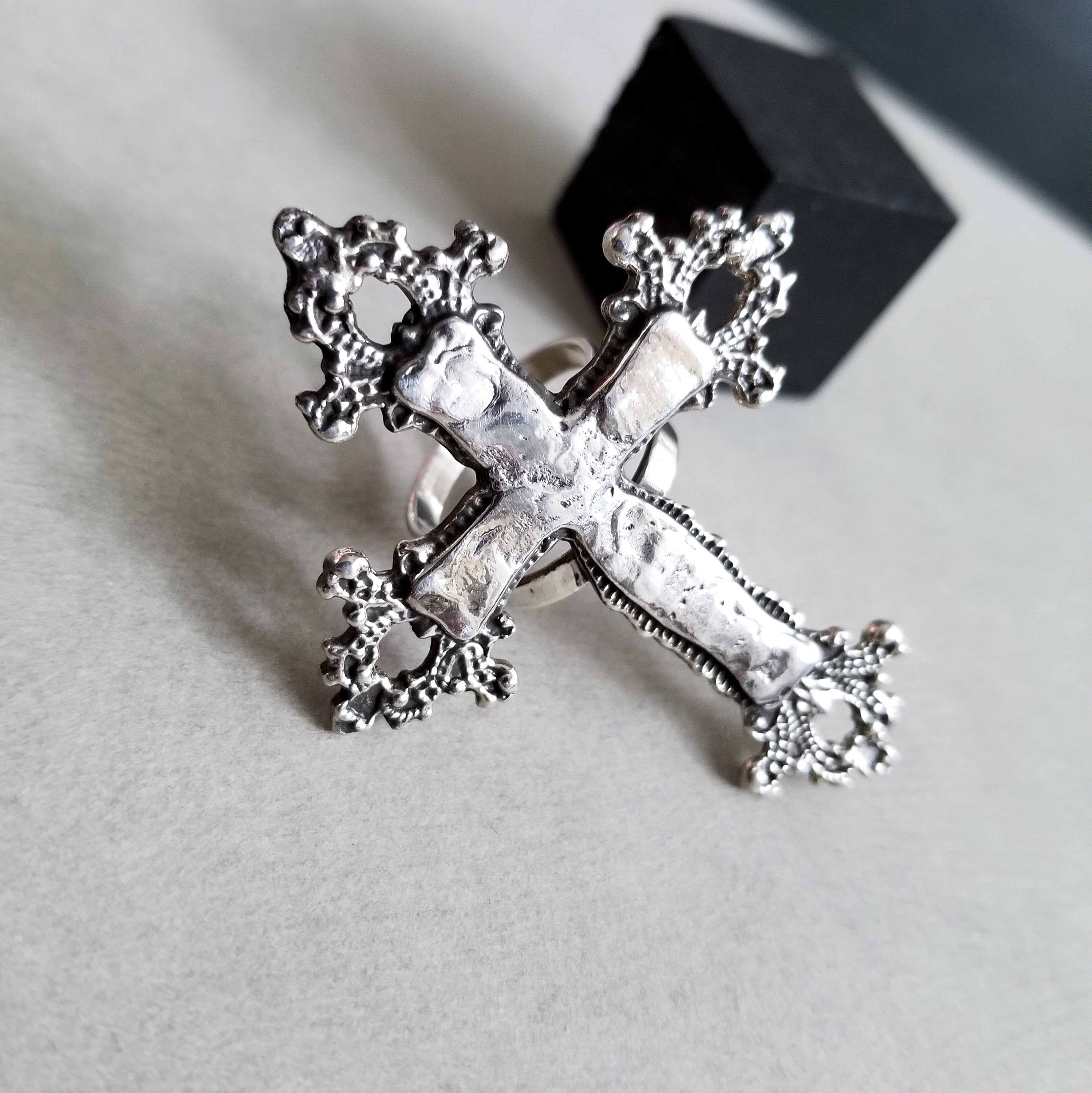 Collection of Large Crucifix Ring - Inchoo Bijoux in a gallery layout