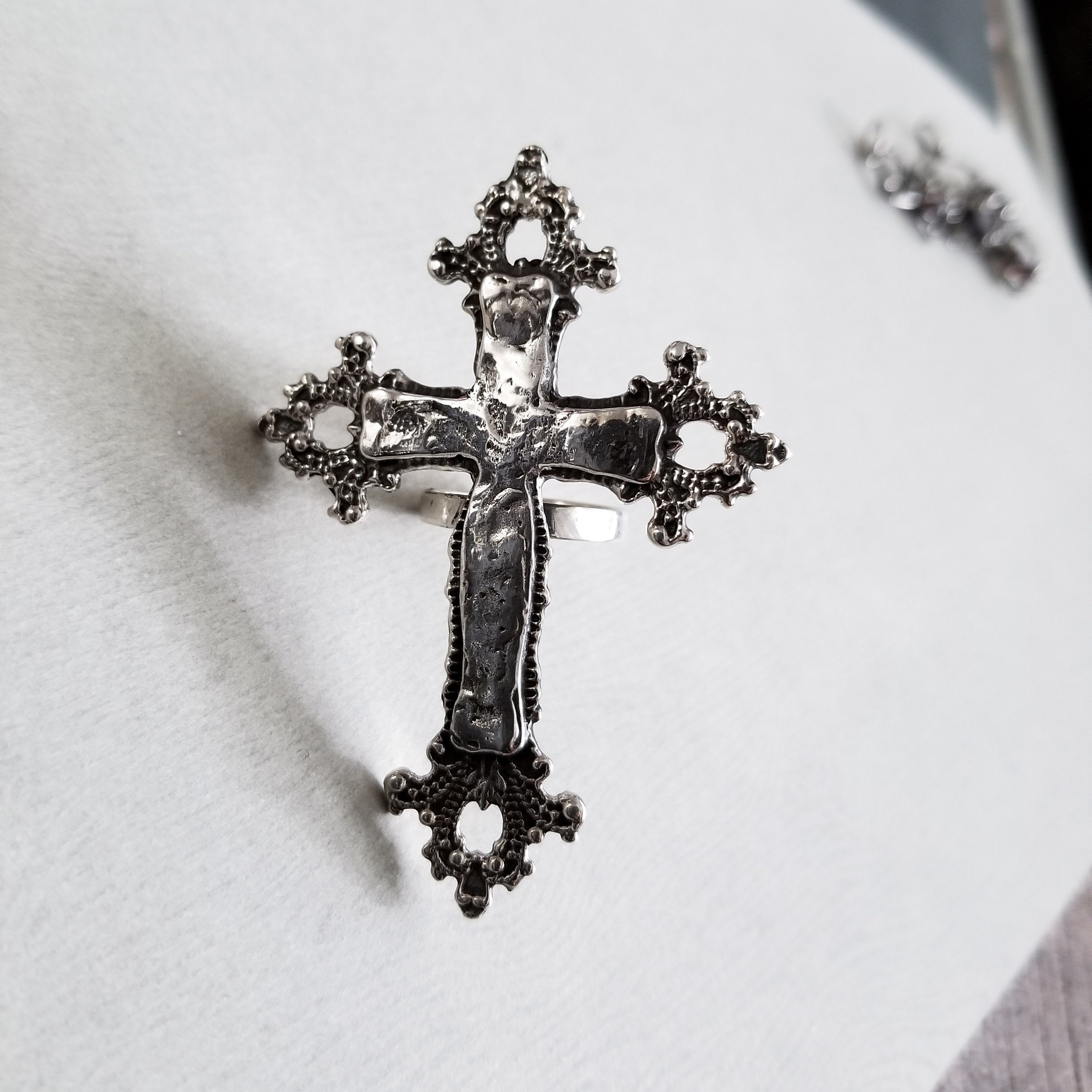 Large Crucifix Ring — Inchoo Bijoux