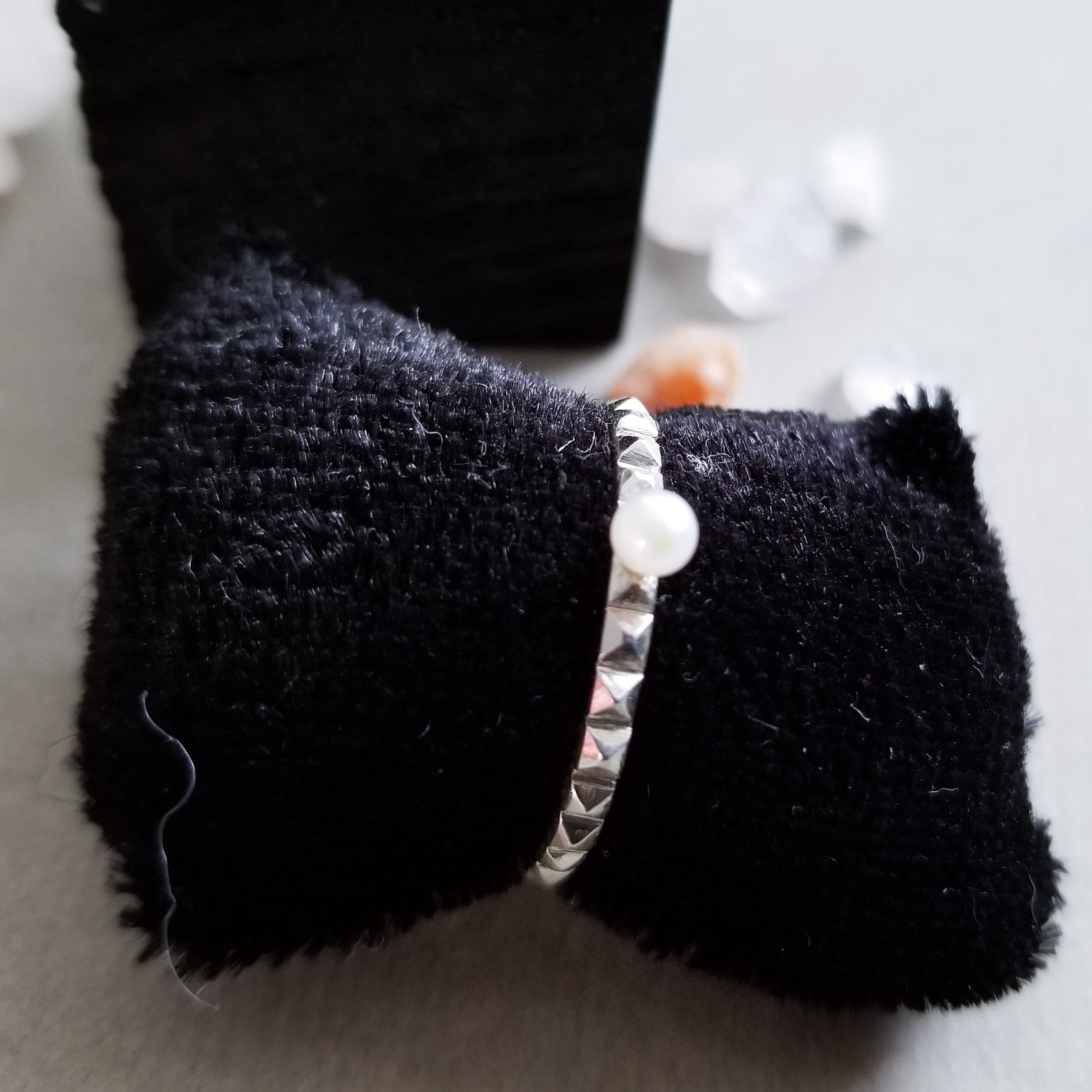 Collection of Thin Studded Pearl Ring-Ring-Inchoo Bijoux-Inchoo Bijoux in a gallery layout
