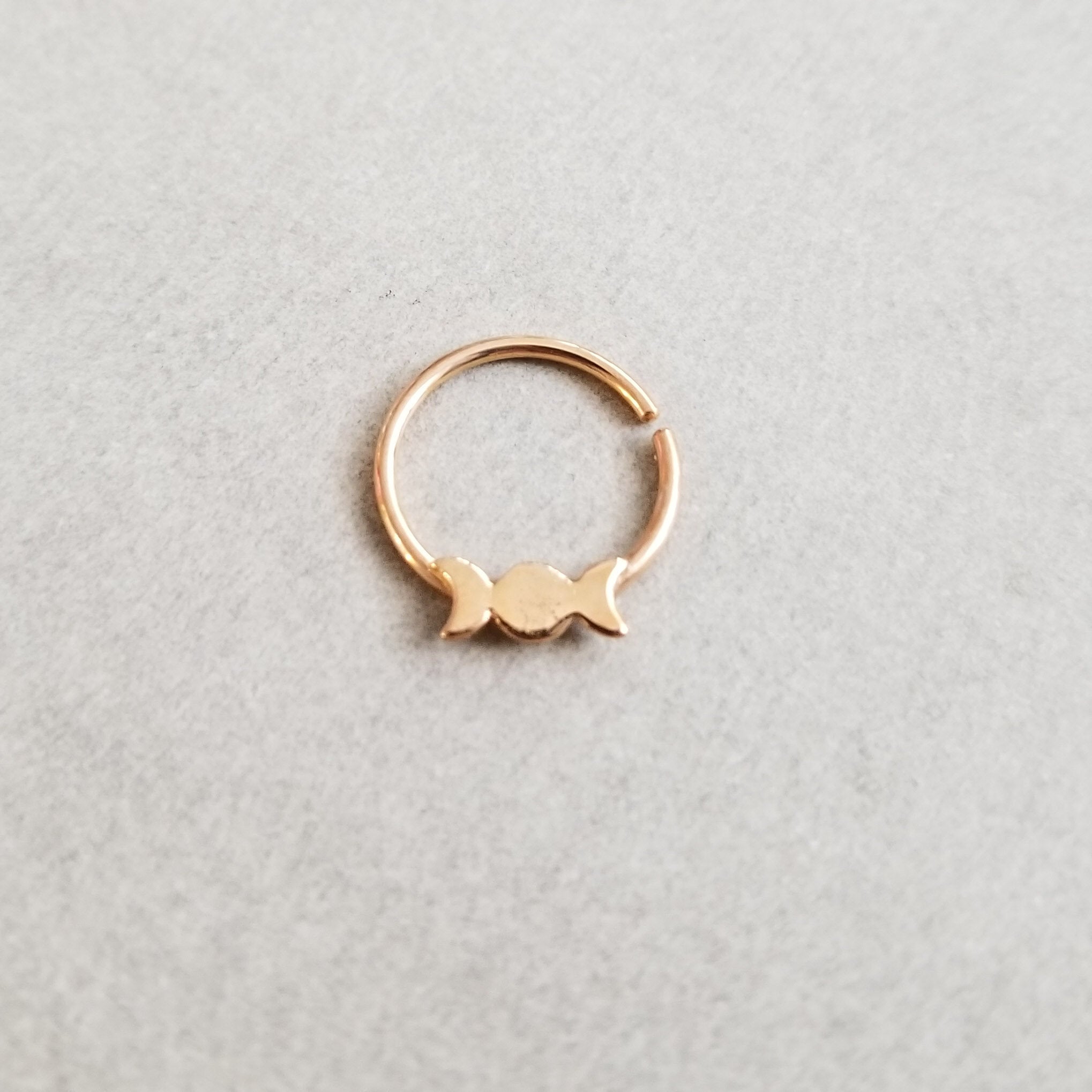 Collection of Rose Gold Moon Phase Septum 14K - Inchoo Bijoux in a gallery layout