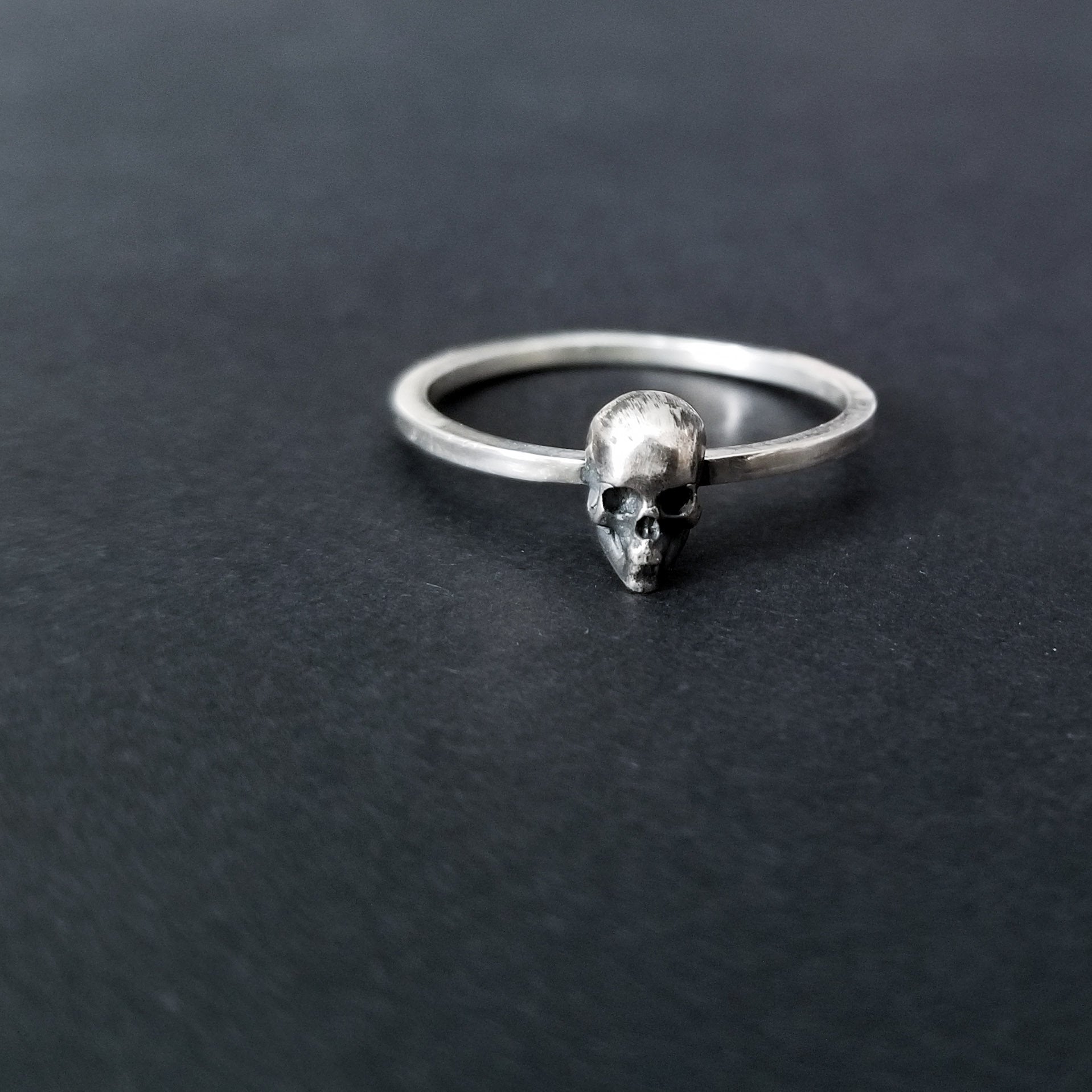 Collection of Small Silver Minimal Skull Ring - Inchoo Bijoux in a gallery layout