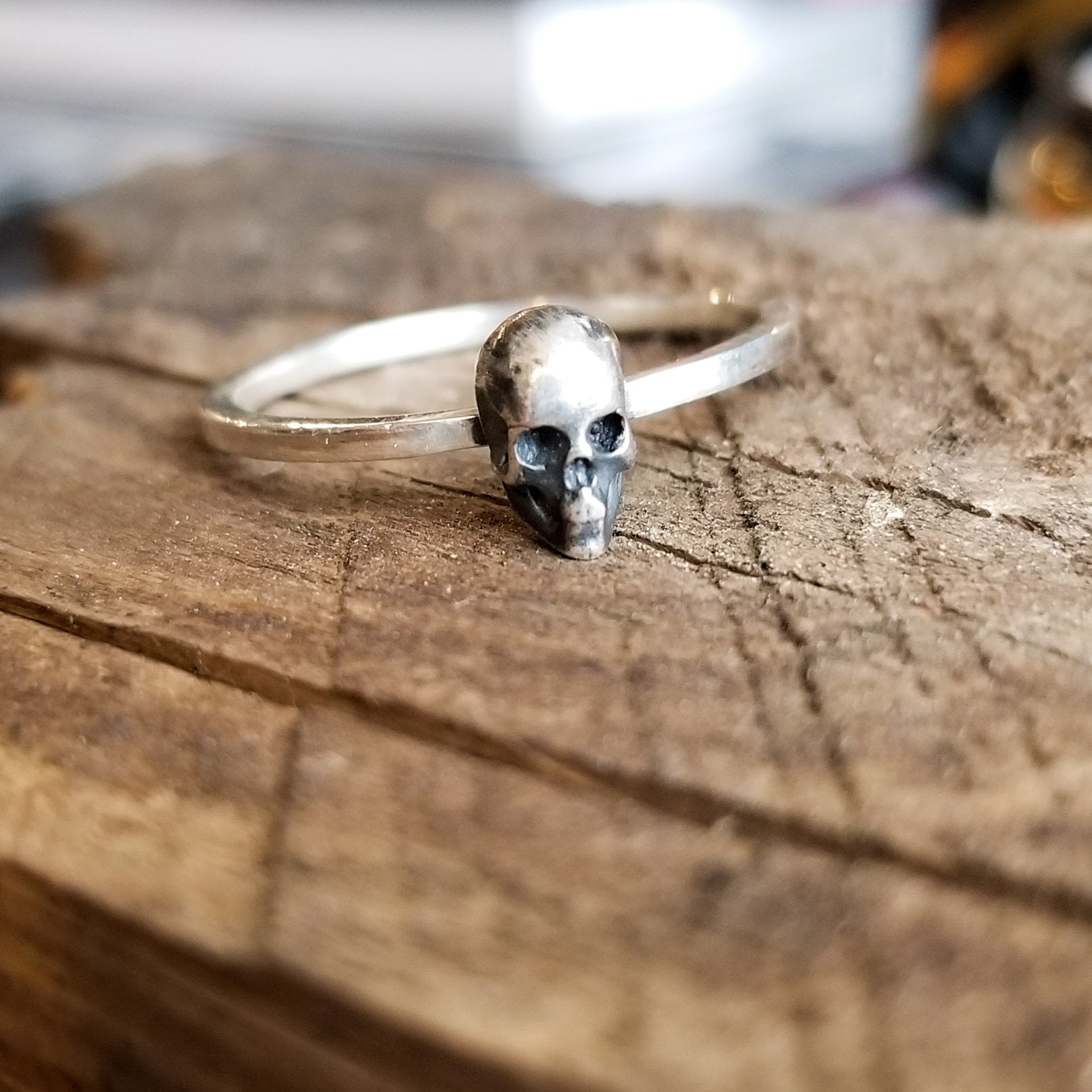 Collection of Small Silver Minimal Skull Ring - Inchoo Bijoux in a gallery layout