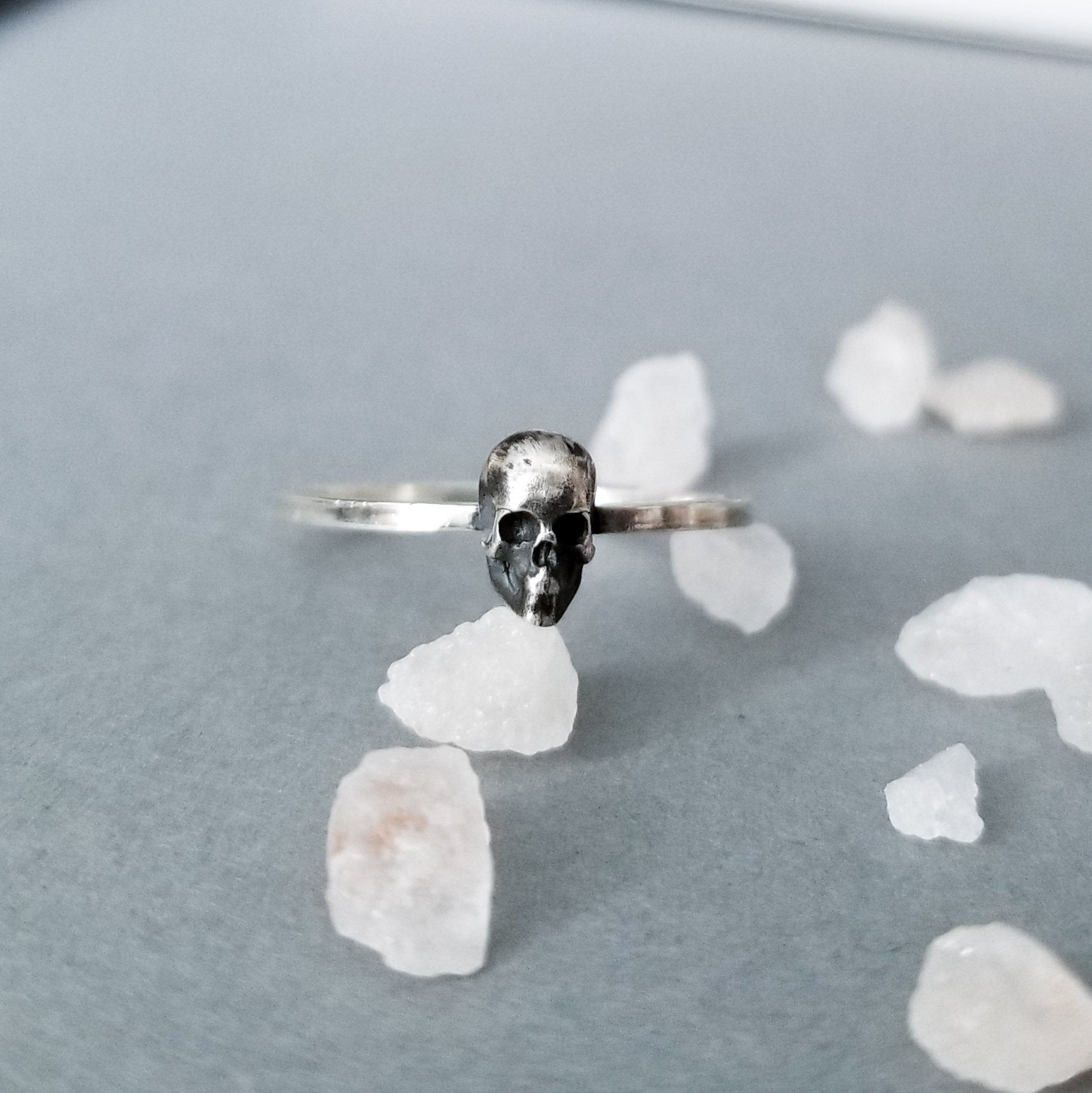 Small Silver Minimal Skull Ring - Inchoo Bijoux