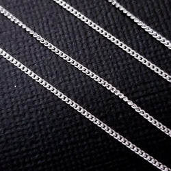 Collection of Sterling Silver 2mm Thick Flat Curb Chain - Inchoo Bijoux in a gallery layout