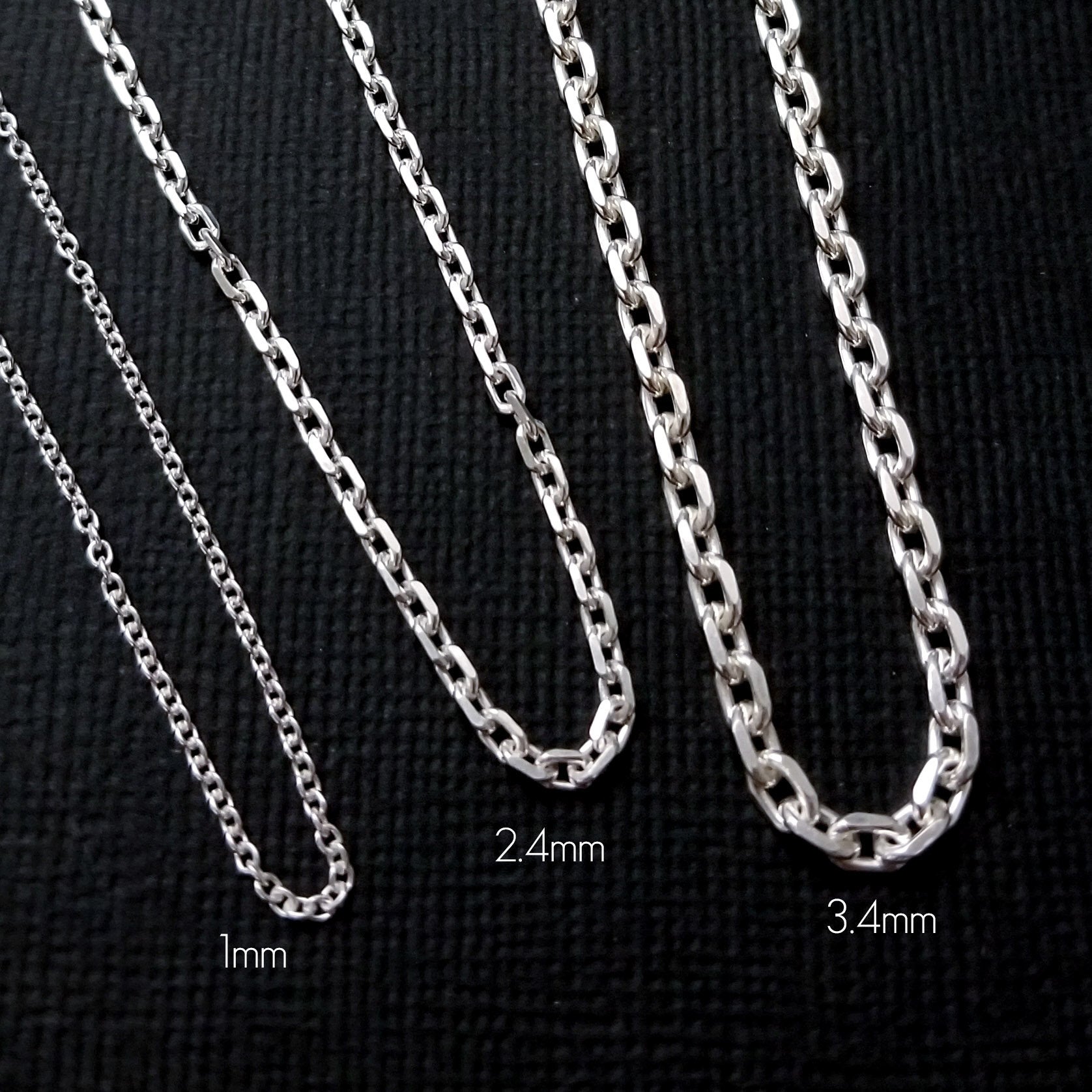 Collection of Sterling Silver 3.4 mm Heavy Cable Chain - Inchoo Bijoux in a gallery layout