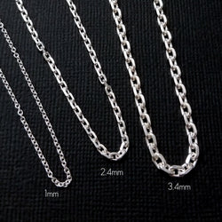 Collection of Sterling Silver 3.4 mm Heavy Cable Chain - Inchoo Bijoux in a gallery layout