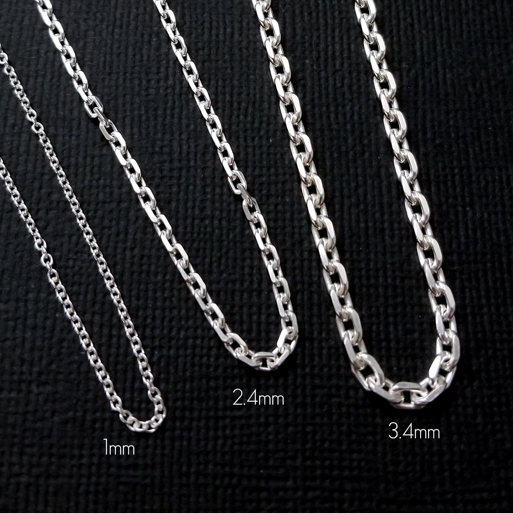 Sterling Silver 3.4 mm Heavy Cable Chain - Inchoo Bijoux