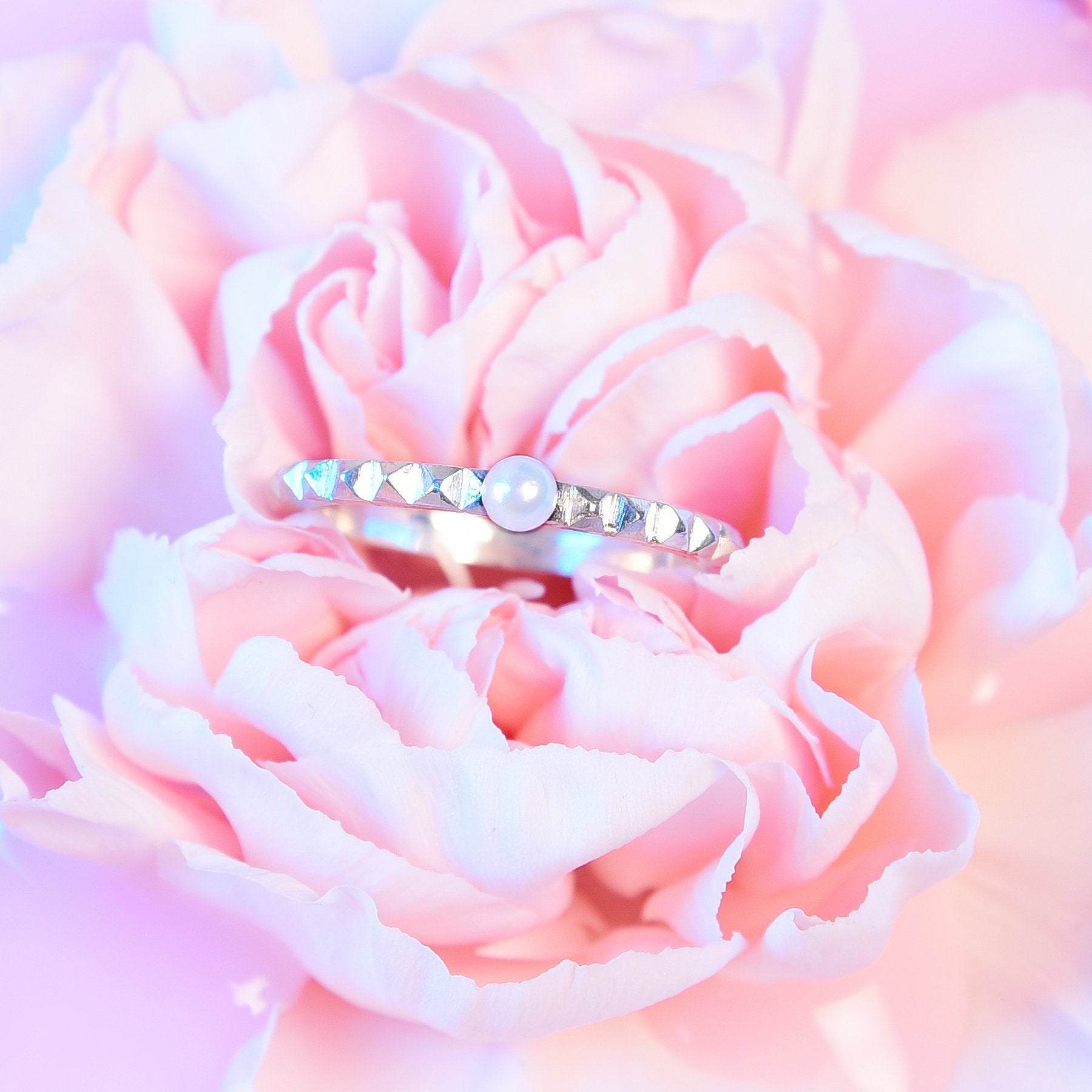Collection of Thin Studded Pearl Ring-Ring-Inchoo Bijoux-Inchoo Bijoux in a gallery layout
