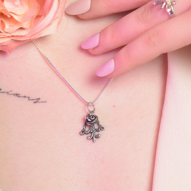 Tiny Silver Rose Pendant - Inchoo Bijoux