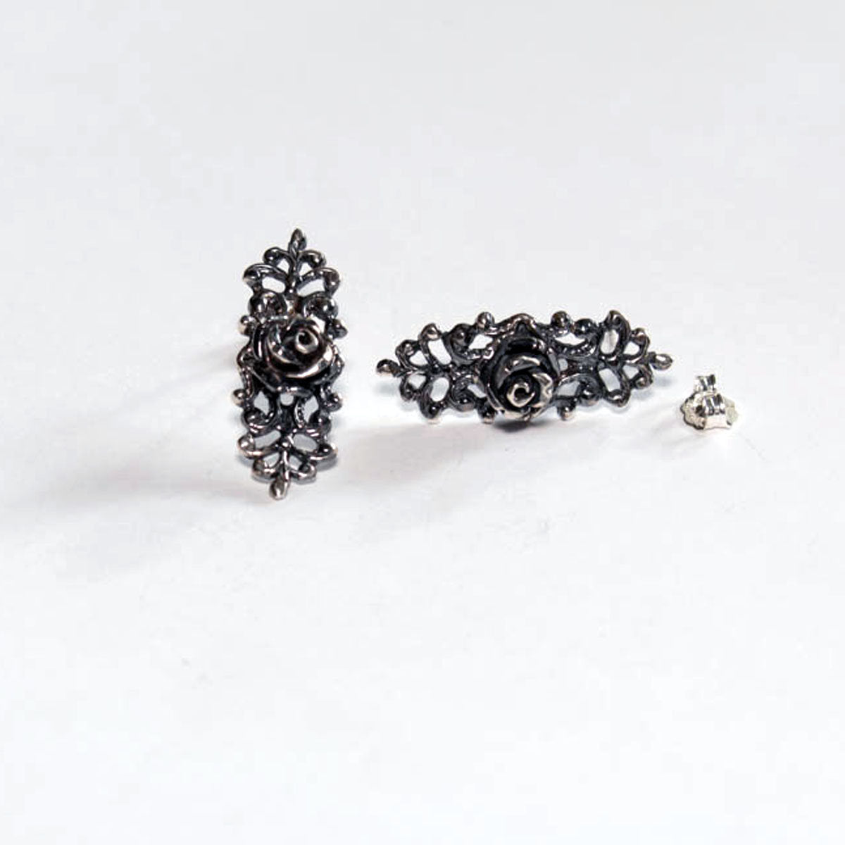 Collection of Victorian Rose and Lace Earrings Flower - Inchoo Bijoux in a gallery layout
