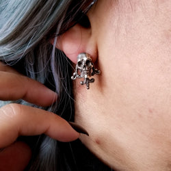 Collection of Unisex Victorian Skull and Lace Earrings - Inchoo Bijoux in a gallery layout