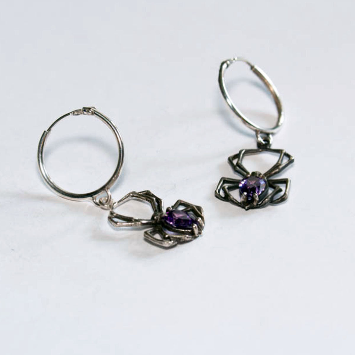 Collection of Purple Amethyst Spider Hoops - Inchoo Bijoux in a gallery layout