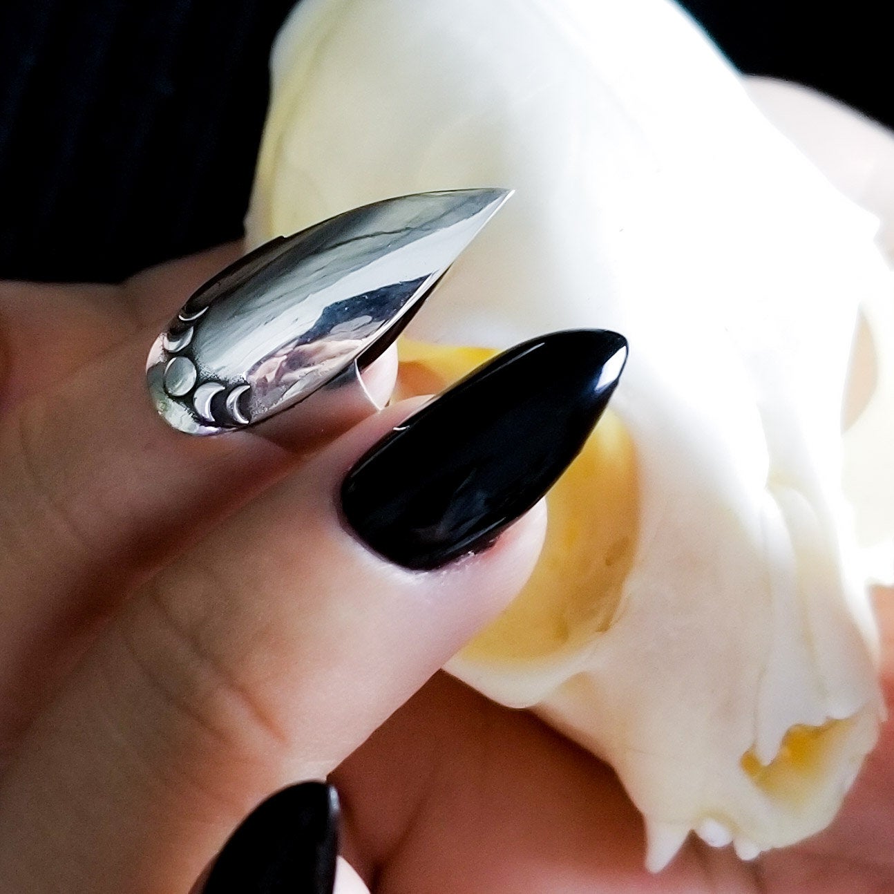 Collection of Moon Phase Stiletto Claw Ring - Inchoo Bijoux in a gallery layout