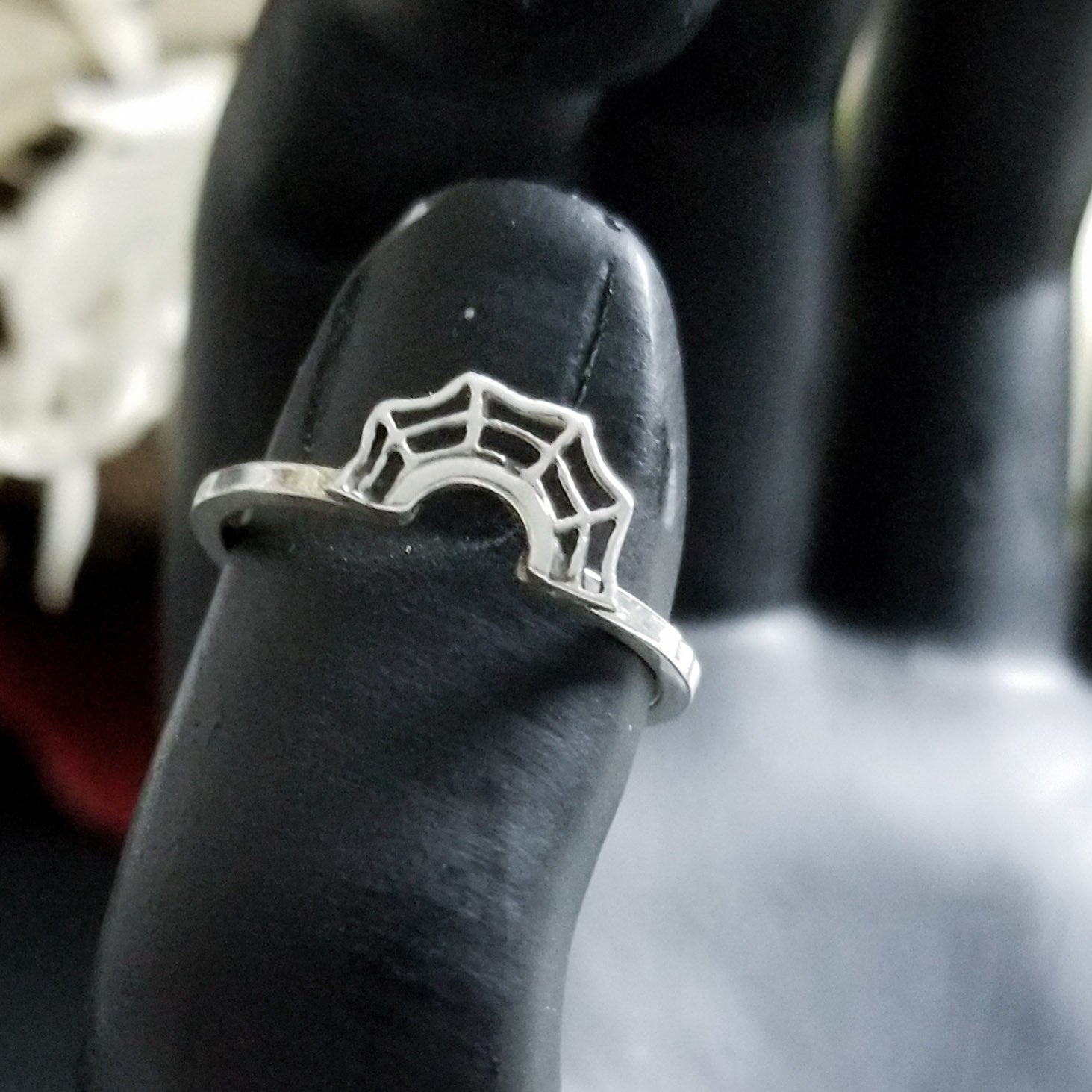 Collection of Stackable Spider Web Ring - Inchoo Bijoux in a gallery layout