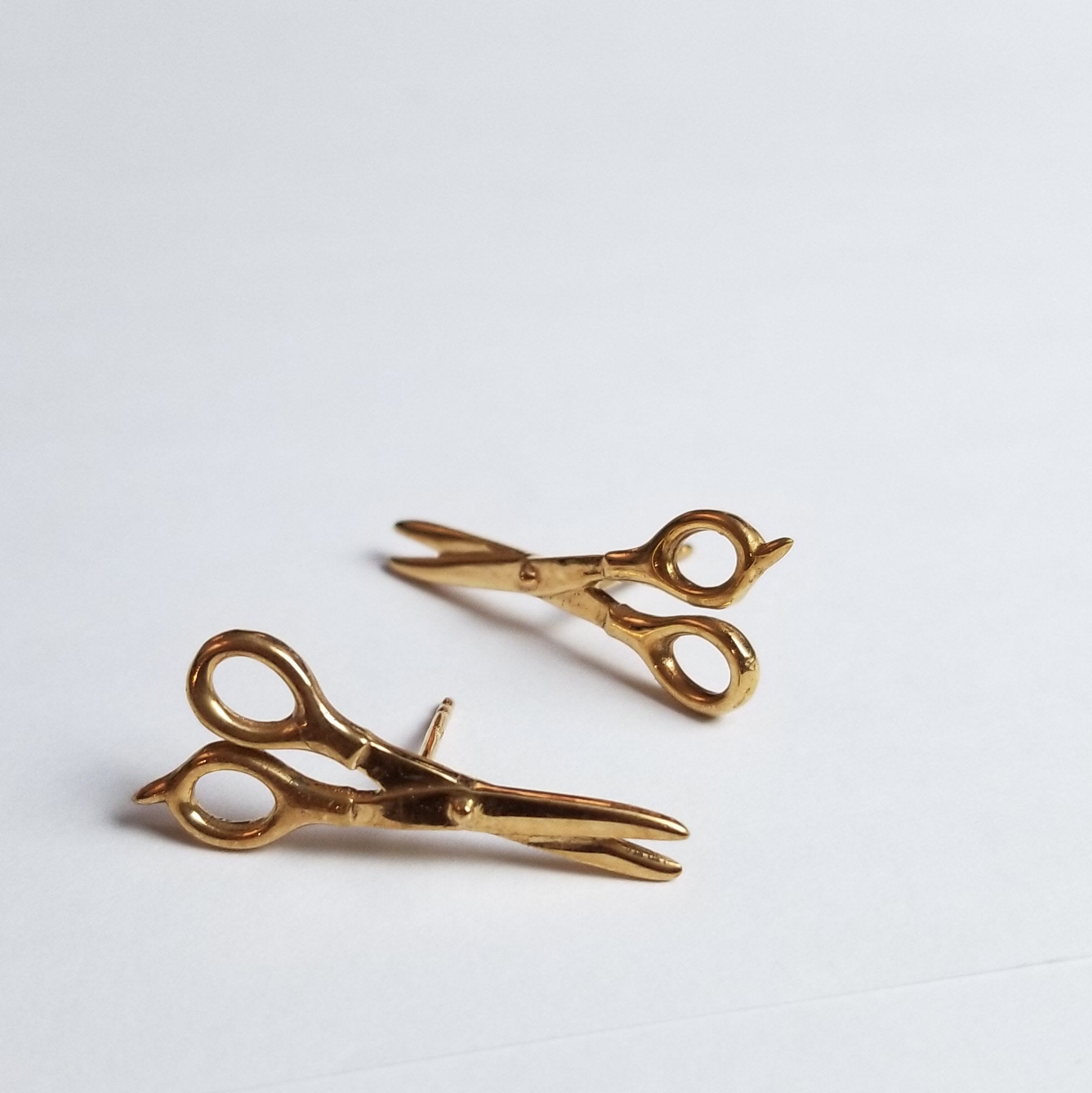 Collection of Rose Gold Scissors Earrings 14K - Inchoo Bijoux in a gallery layout