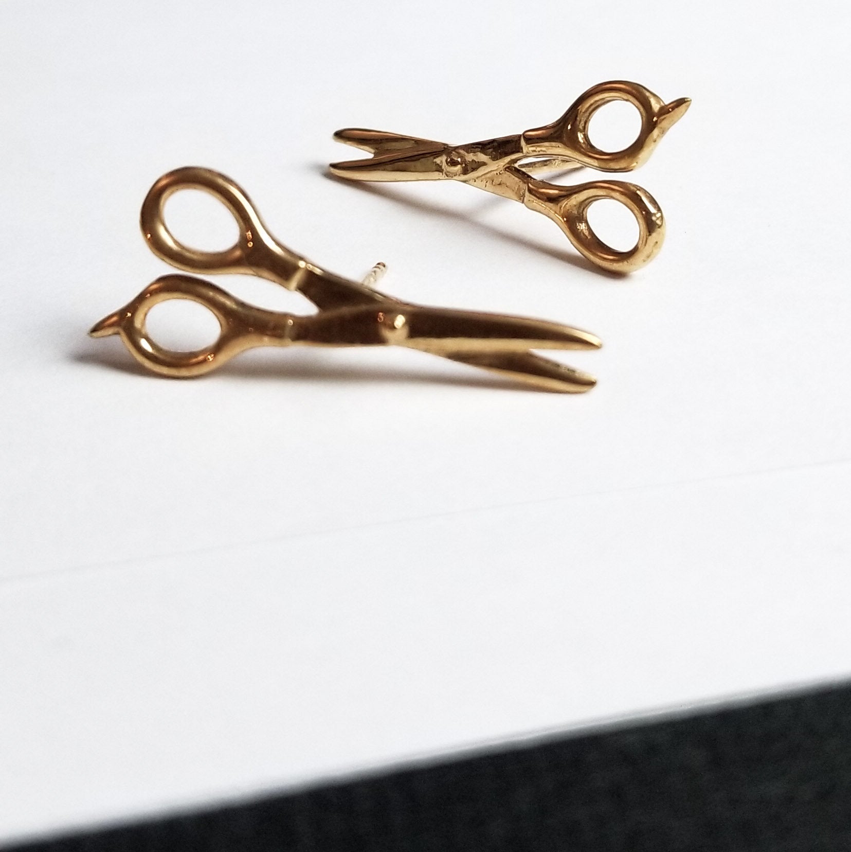 Collection of Rose Gold Scissors Earrings 14K - Inchoo Bijoux in a gallery layout