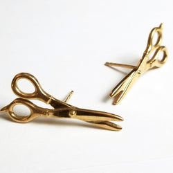 Collection of Yellow Gold Scissors Earrings 10K - 14K - Inchoo Bijoux in a gallery layout