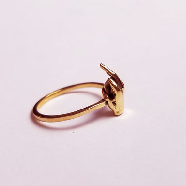 14K Rose Gold F**K You Middle Finger Ring-Ring-Inchoo Bijoux-Inchoo Bijoux