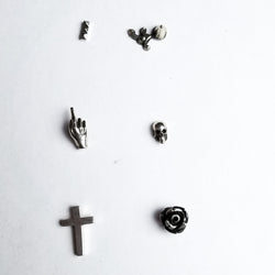 Collection of Cursing Rocker Set of 6 Single Stud Mix and Match Earrings - Inchoo Bijoux in a gallery layout