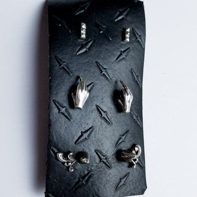 Set of 3 Pairs of Earrings #1 - Studded & Midlde Finger Single Studs - Inchoo Bijoux
