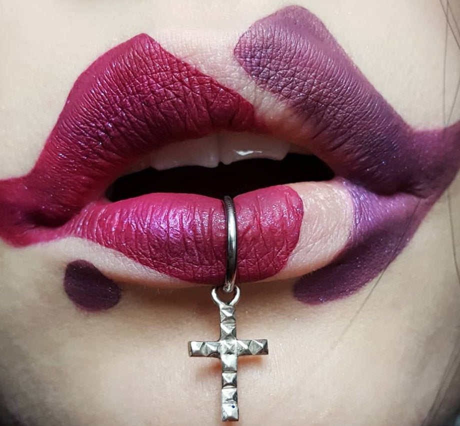 Dangling Studded Cross Lip Ring-Lip Ring-Inchoo Bijoux-Inchoo Bijoux