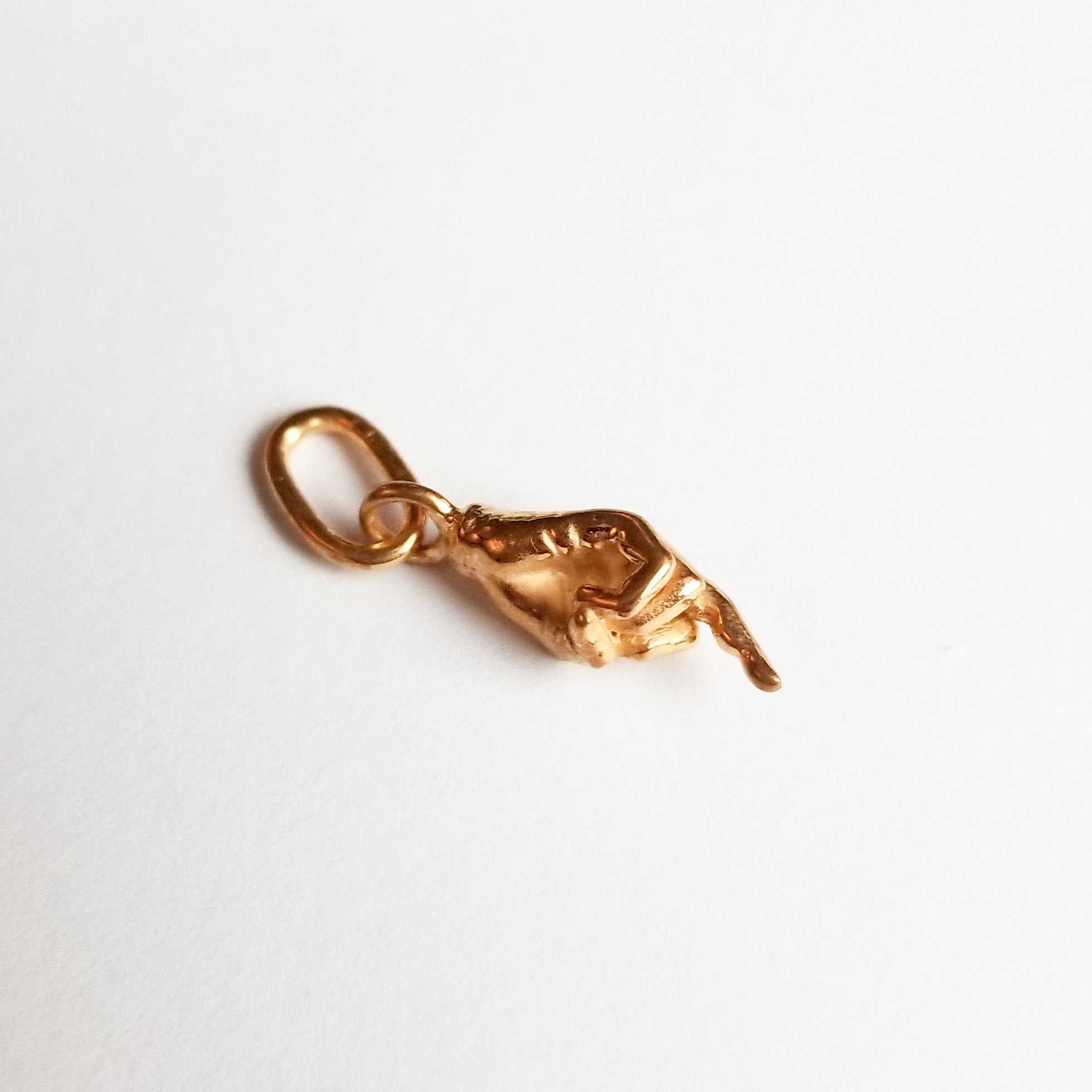 Collection of Rose Gold Middle Finger Pendant Charm 10K - 14K - Inchoo Bijoux in a gallery layout