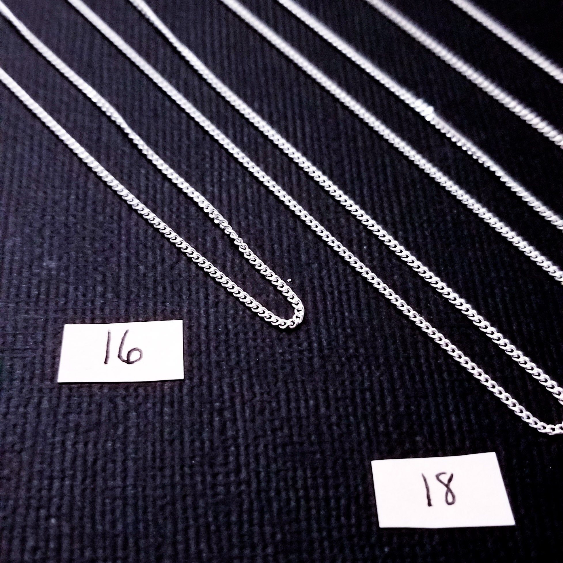 Collection of Sterling Silver 1.2mm Thin Flat Curb Chain - Inchoo Bijoux in a gallery layout