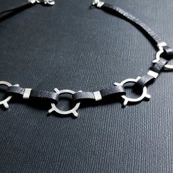 Collection of Black Leather O-Ring Choker Celestial Necklace - Inchoo Bijoux in a gallery layout