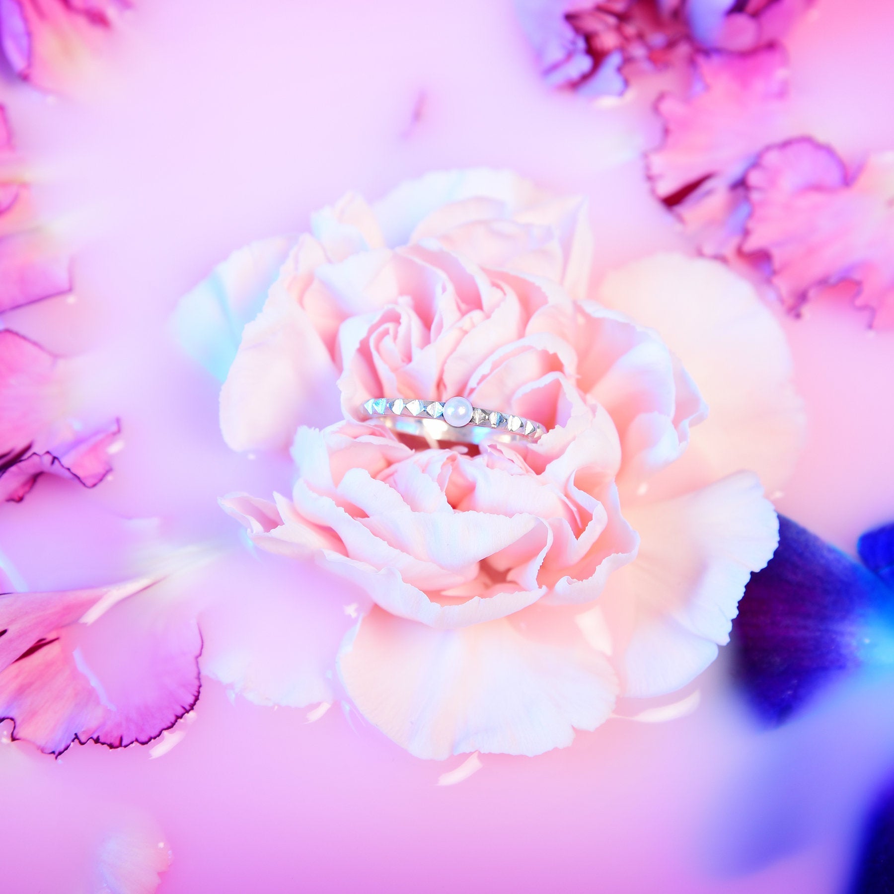 Collection of Thin Studded Pearl Ring-Ring-Inchoo Bijoux-Inchoo Bijoux in a gallery layout
