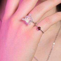 Collection of Genuine Garnet Stacking Ring-Ring-Inchoo Bijoux-Inchoo Bijoux in a gallery layout