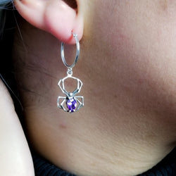 Collection of Purple Amethyst Spider Hoops - Inchoo Bijoux in a gallery layout