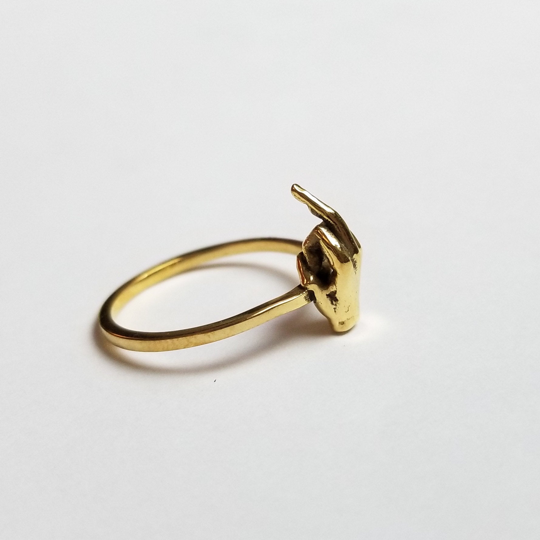 14k Yellow Gold F**K You Ring Middle FInger-Ring-Inchoo Bijoux-Inchoo Bijoux
