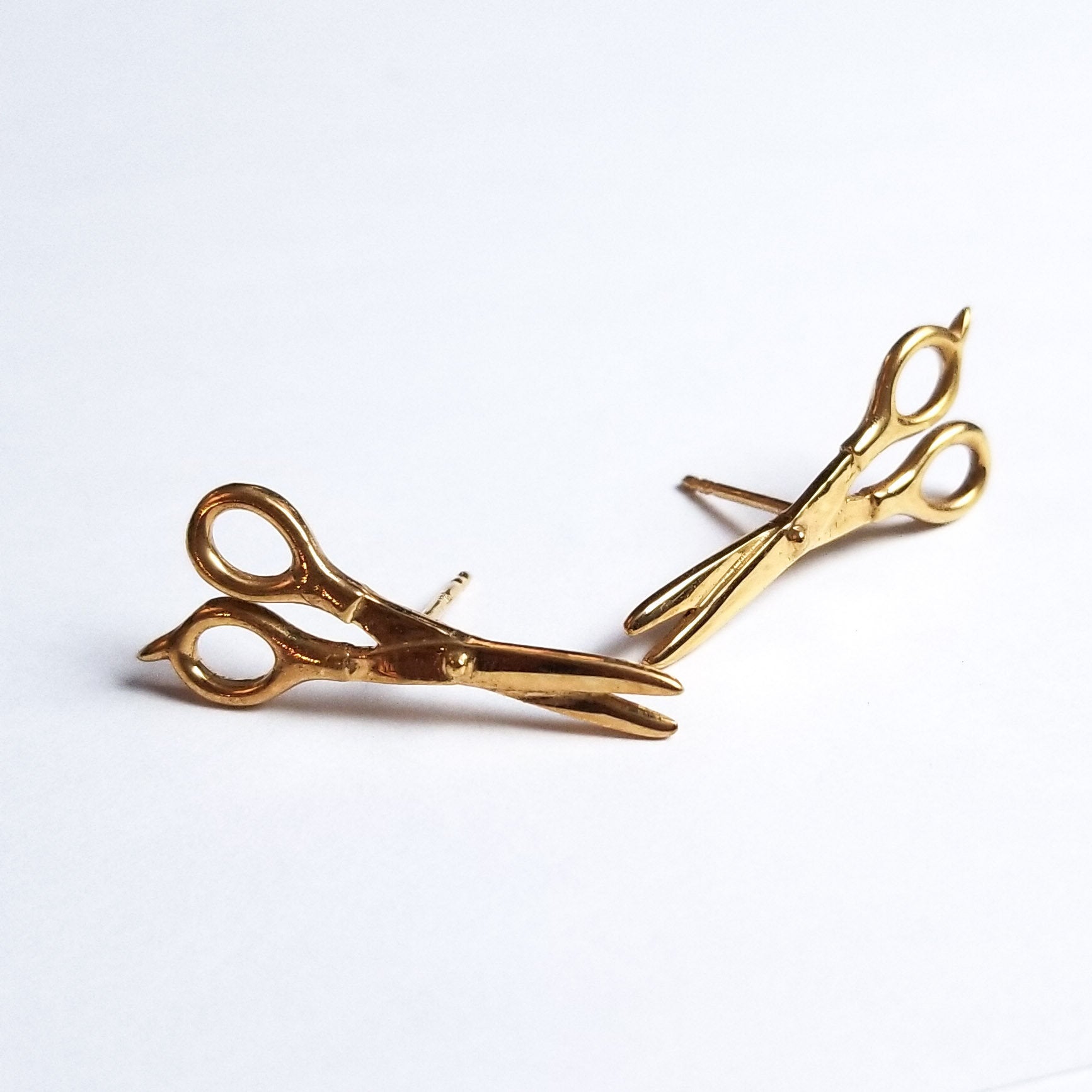 Collection of Rose Gold Scissors Earrings 14K - Inchoo Bijoux in a gallery layout