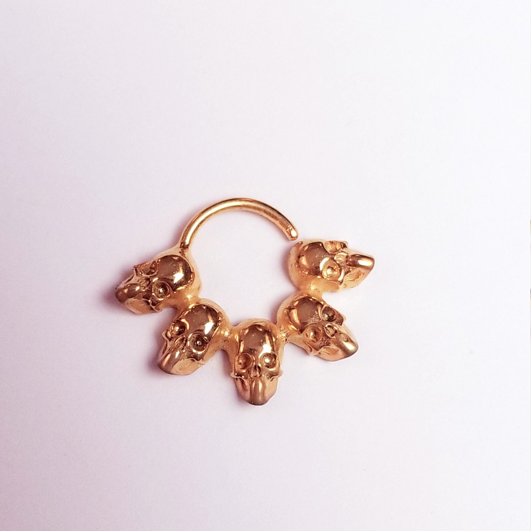14K Rose Gold Skull Septum Ring-Septum-Inchoo Bijoux-Inchoo Bijoux