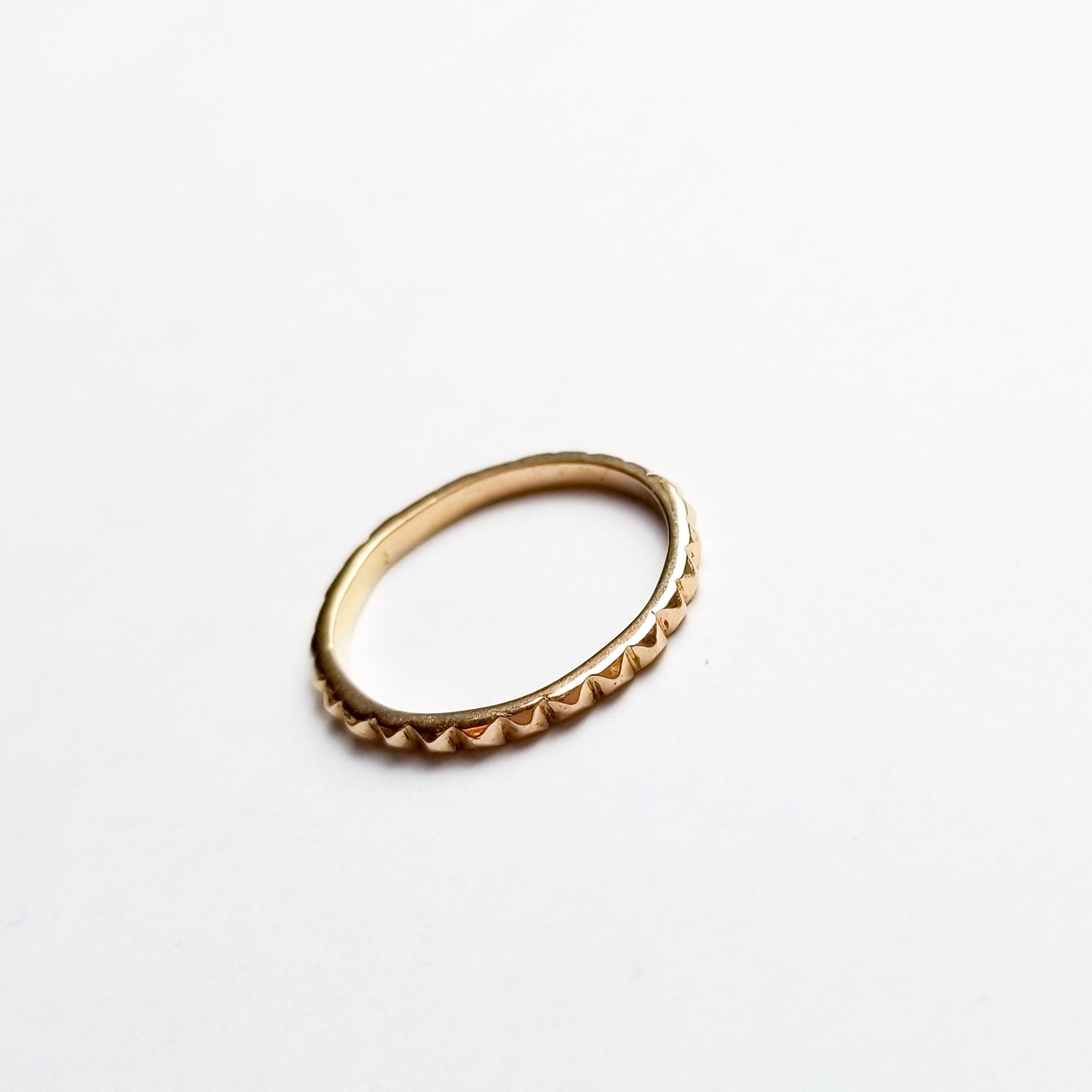 14K Rose Gold Studded Thin Wedding Ring-Ring-Inchoo Bijoux-Inchoo Bijoux