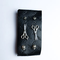 Collection of Set of 3 Pairs of Earrings #2 - Spider, Scissors & Skull Studs - Inchoo Bijoux in a gallery layout